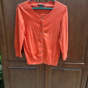 Orange Button-Up Women's Sweater